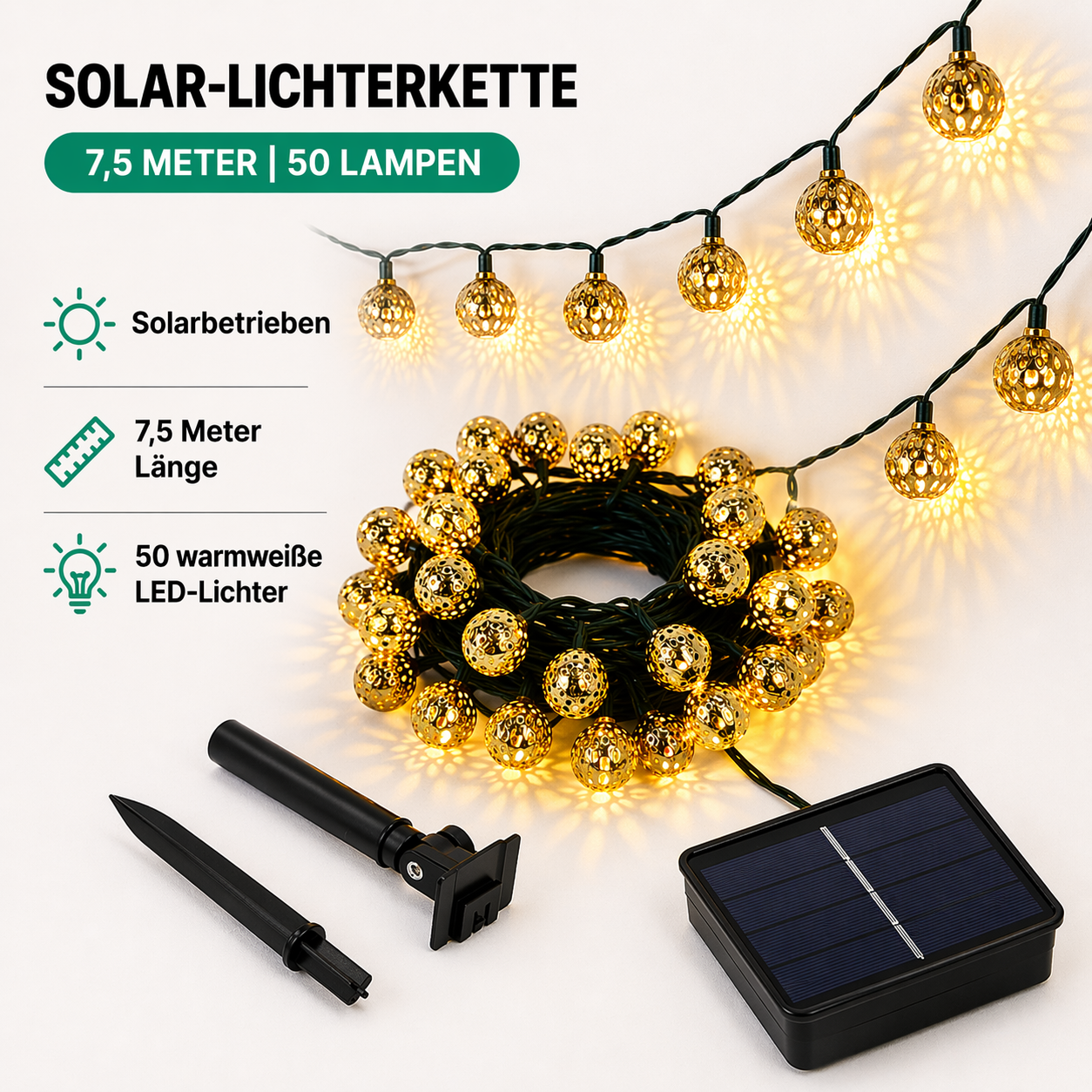 Moroccan Solar String Lights | Weatherproof | Energy Efficient