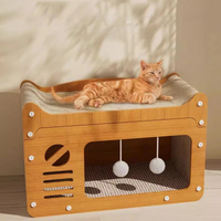 Multi-Level Luxury Cat Scratcher House with Plush Toys