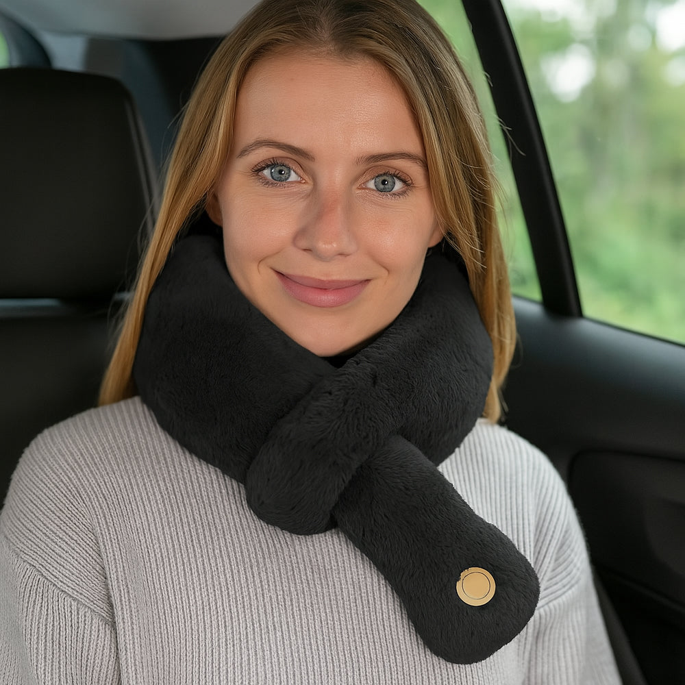 Neck pillow with built-in massage - perfect for car trips, flights, etc.