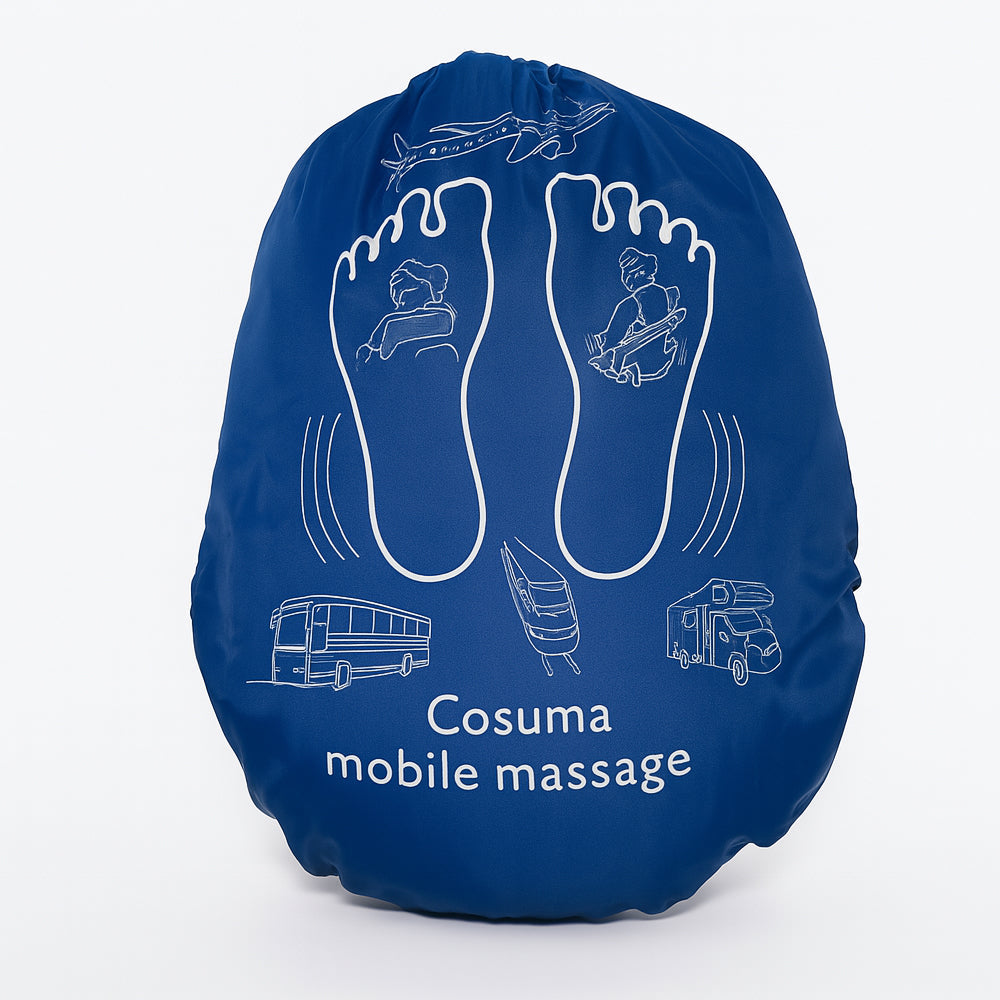Neck pillow with built-in massage - perfect for car trips, flights, etc.