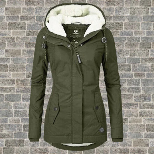 New Pleated Coat with Hood