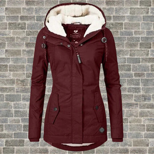 New Pleated Coat with Hood
