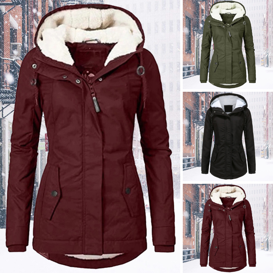 New Pleated Coat with Hood