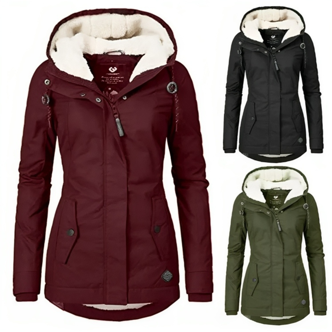 New Pleated Coat with Hood