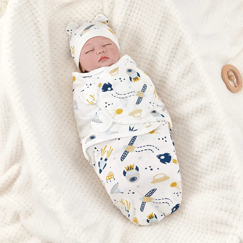 Newborn Baby Swaddle Wrap Adjustable Sleeping Bag 0-3M