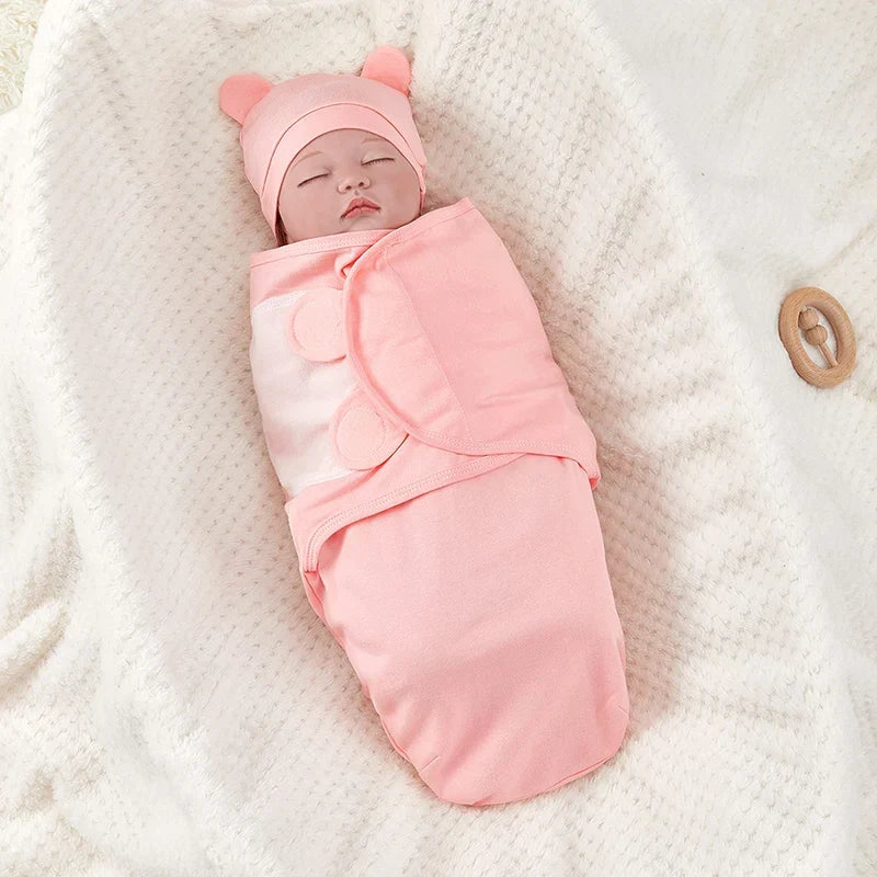 Newborn Baby Swaddle Wrap Adjustable Sleeping Bag 0-3M