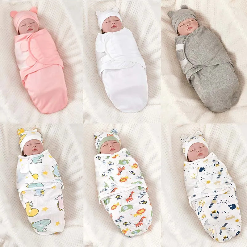 Newborn Baby Swaddle Wrap Adjustable Sleeping Bag 0-3M