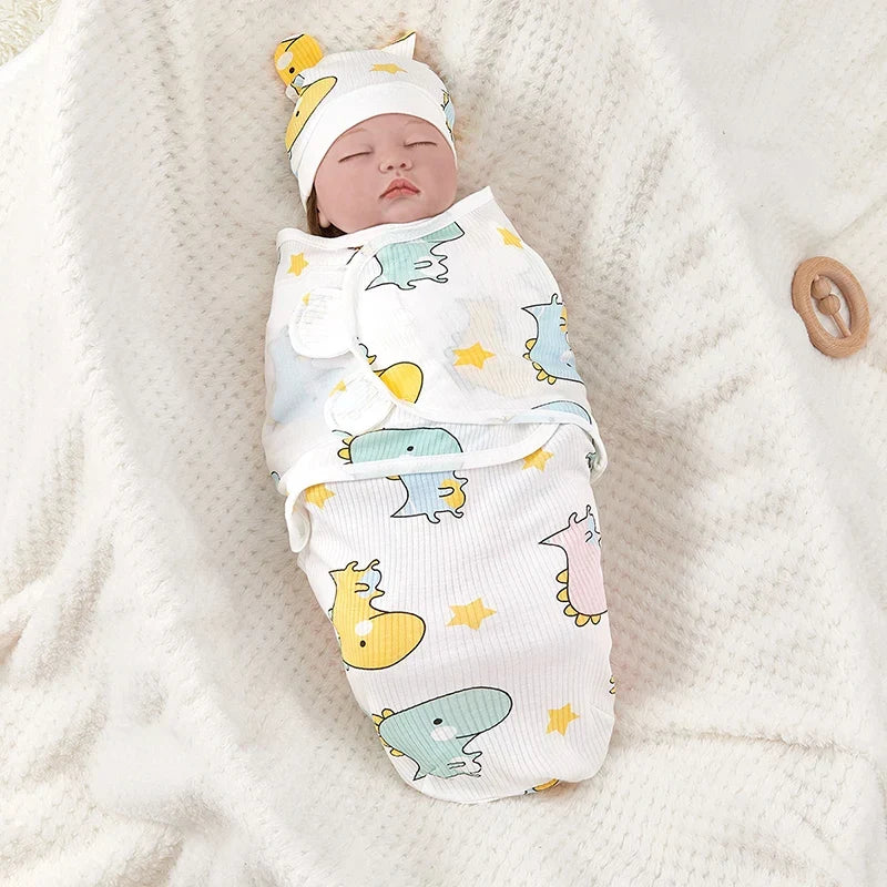 Newborn Baby Swaddle Wrap Adjustable Sleeping Bag 0-3M