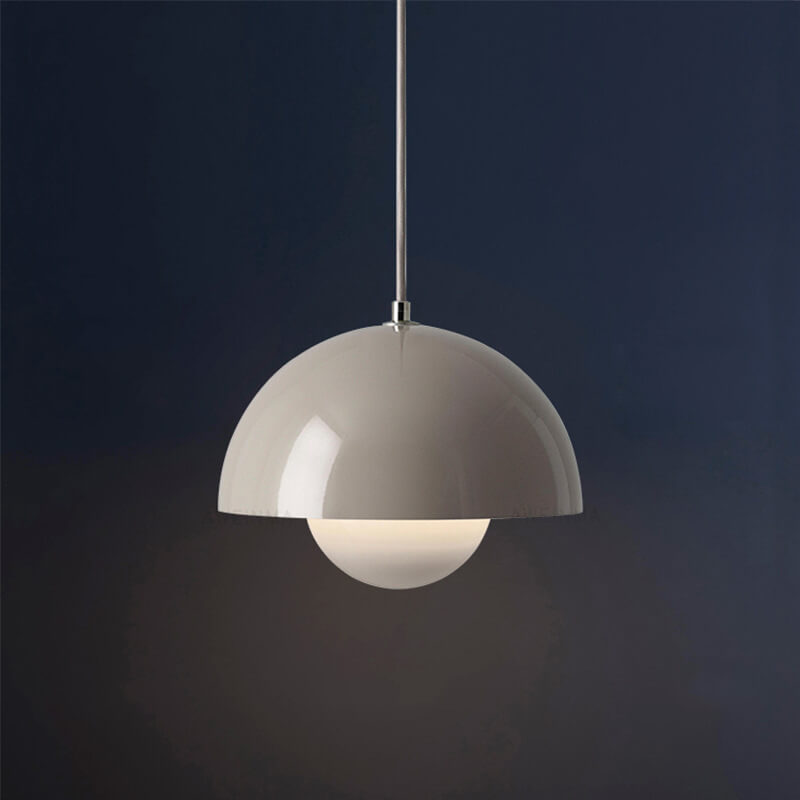 Nordic Pendant Lamp with Dome Metal Shade - Adjustable Pendant Light for Scandinavian Kitchen Lighting