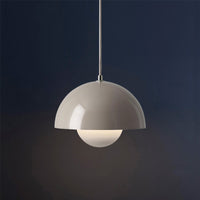 Nordic Pendant Lamp with Dome Metal Shade - Adjustable Pendant Light for Scandinavian Kitchen Lighting
