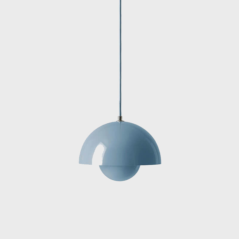 Nordic Pendant Lamp with Dome Metal Shade - Adjustable Pendant Light for Scandinavian Kitchen Lighting
