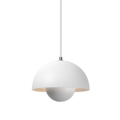 Nordic Pendant Lamp with Dome Metal Shade - Adjustable Pendant Light for Scandinavian Kitchen Lighting