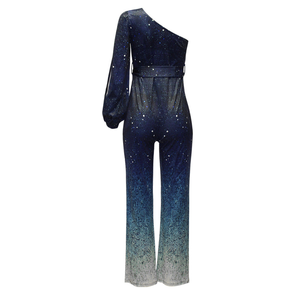 One Shoulder Jumpsuit | Retro Disco Glamour