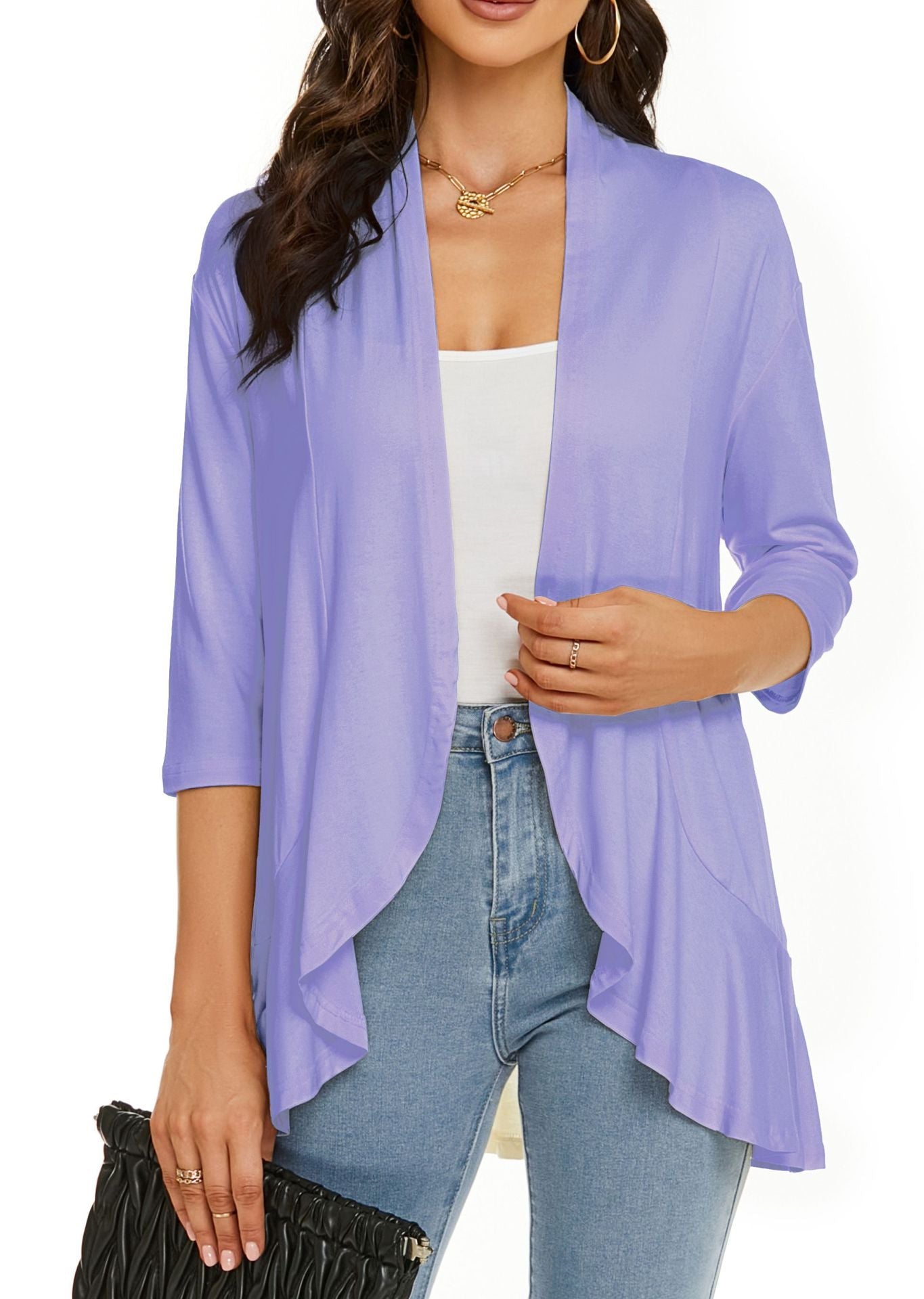 Open Front Draped Cardigan