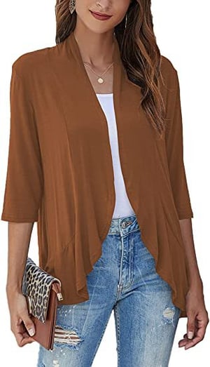 Open Front Draped Cardigan