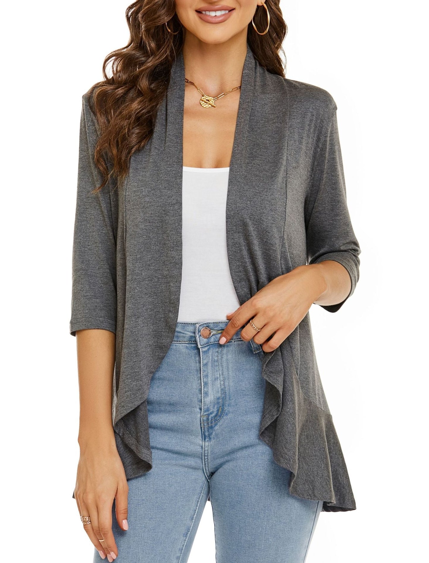 Open Front Draped Cardigan