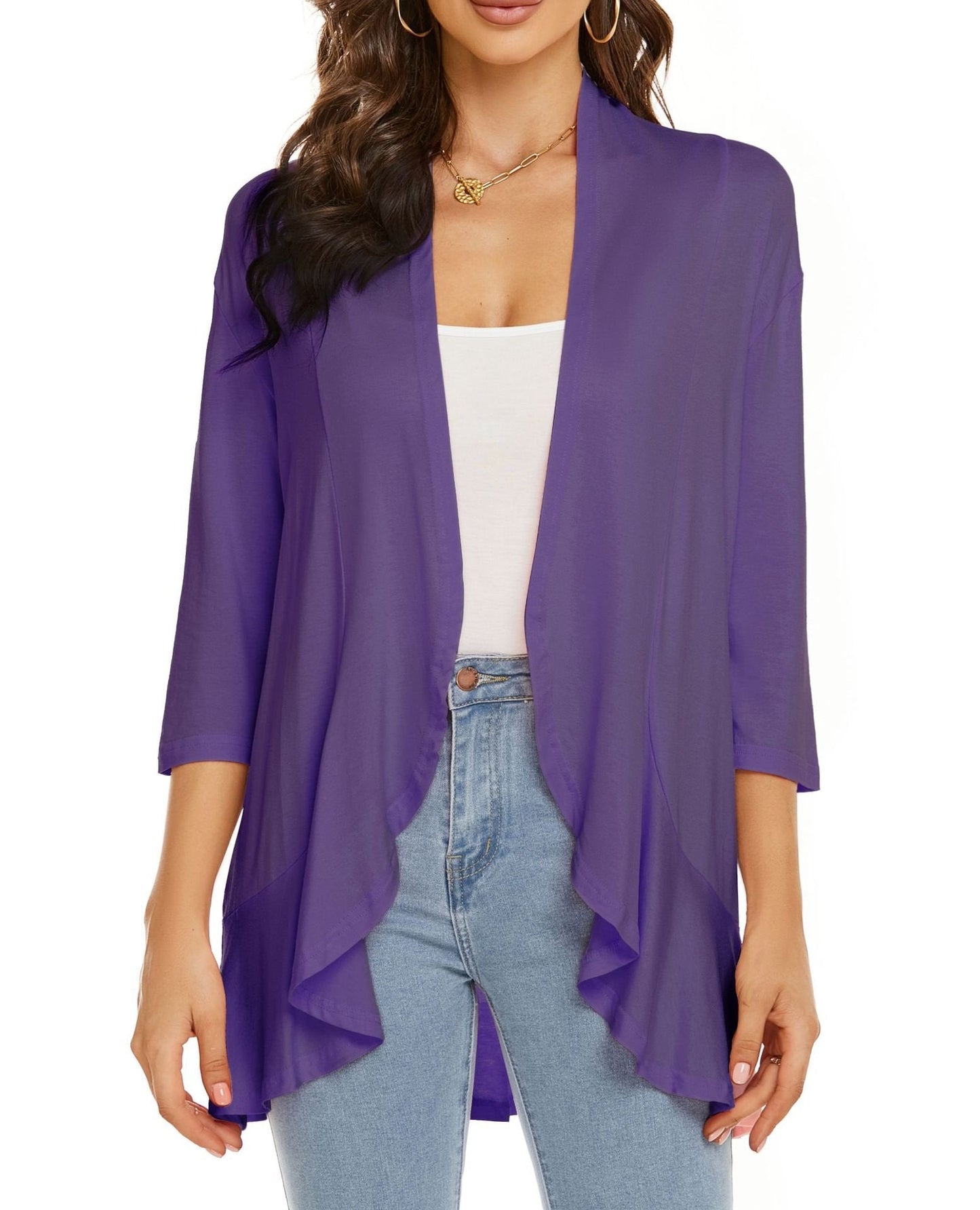 Open Front Draped Cardigan