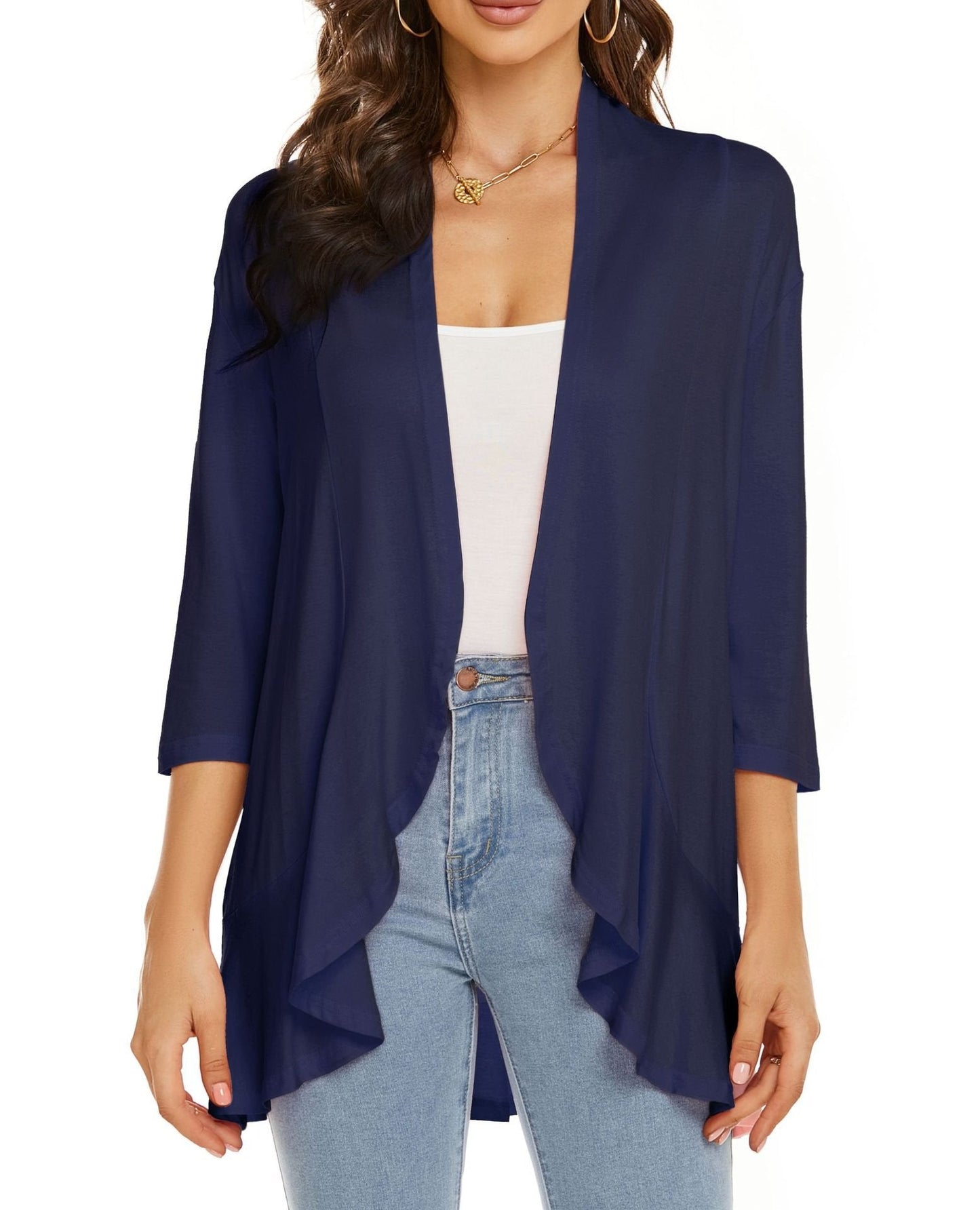Open Front Draped Cardigan