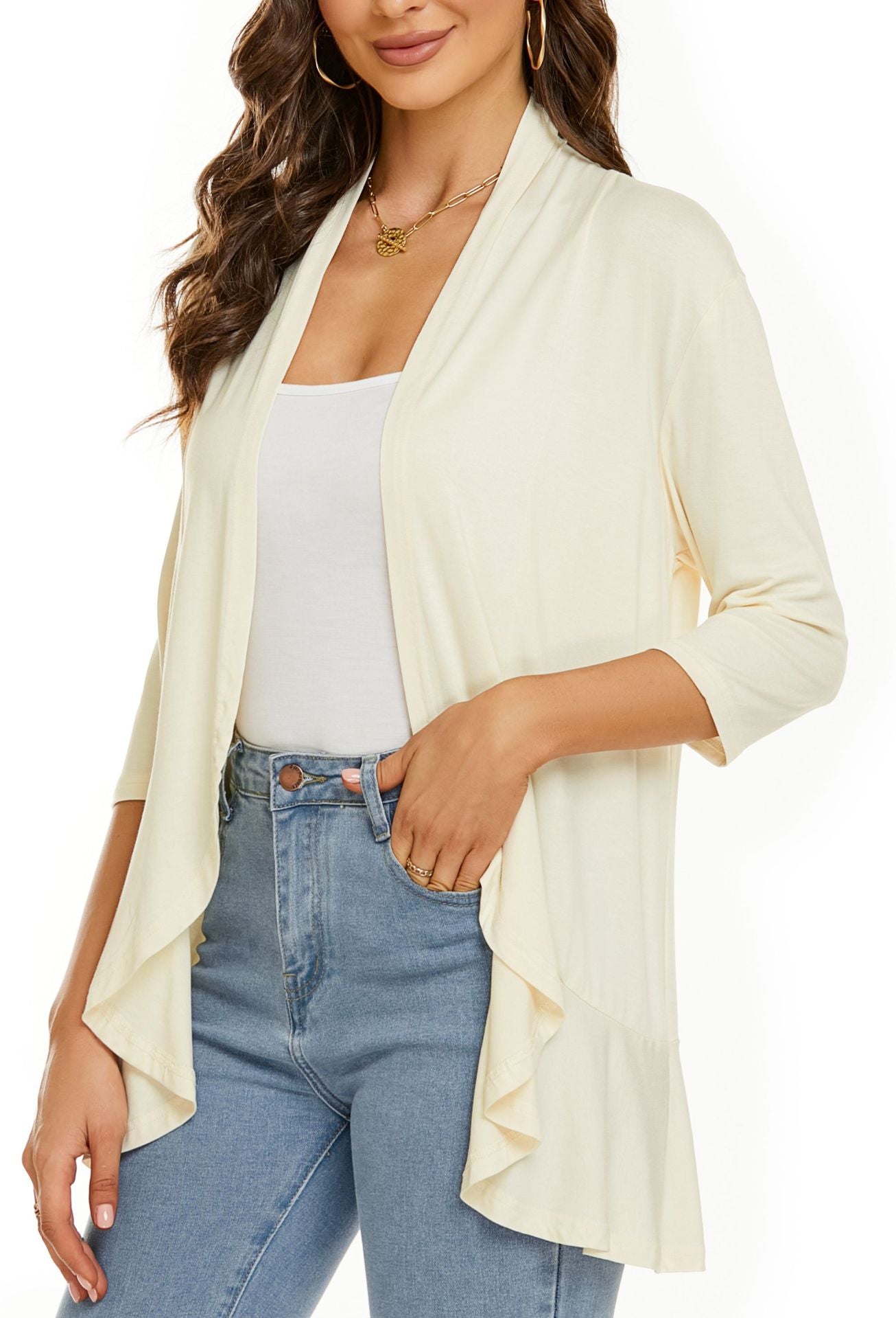 Open Front Draped Cardigan