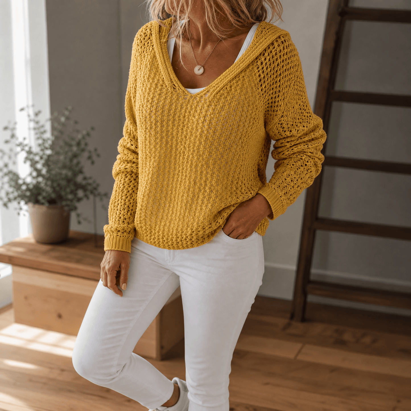 Open- Hooded Pullover
