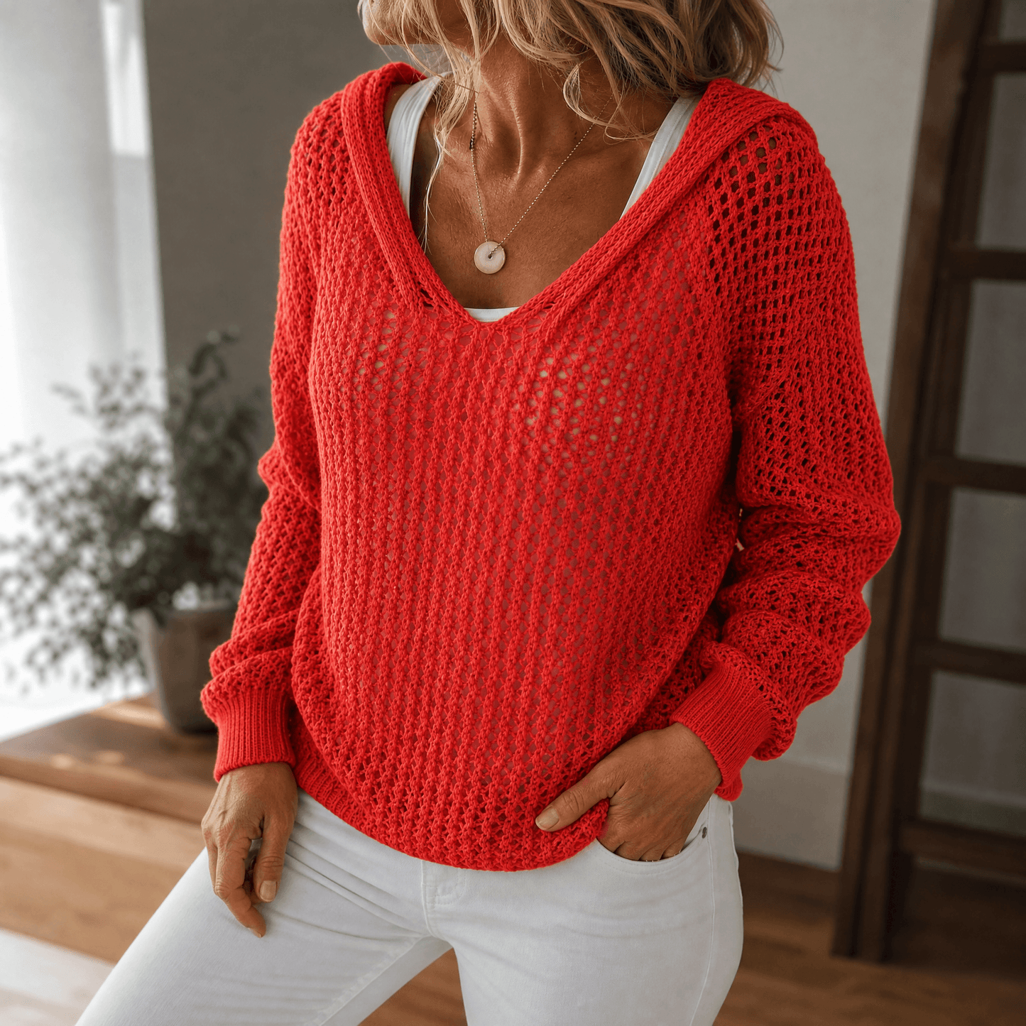 Open- Hooded Pullover