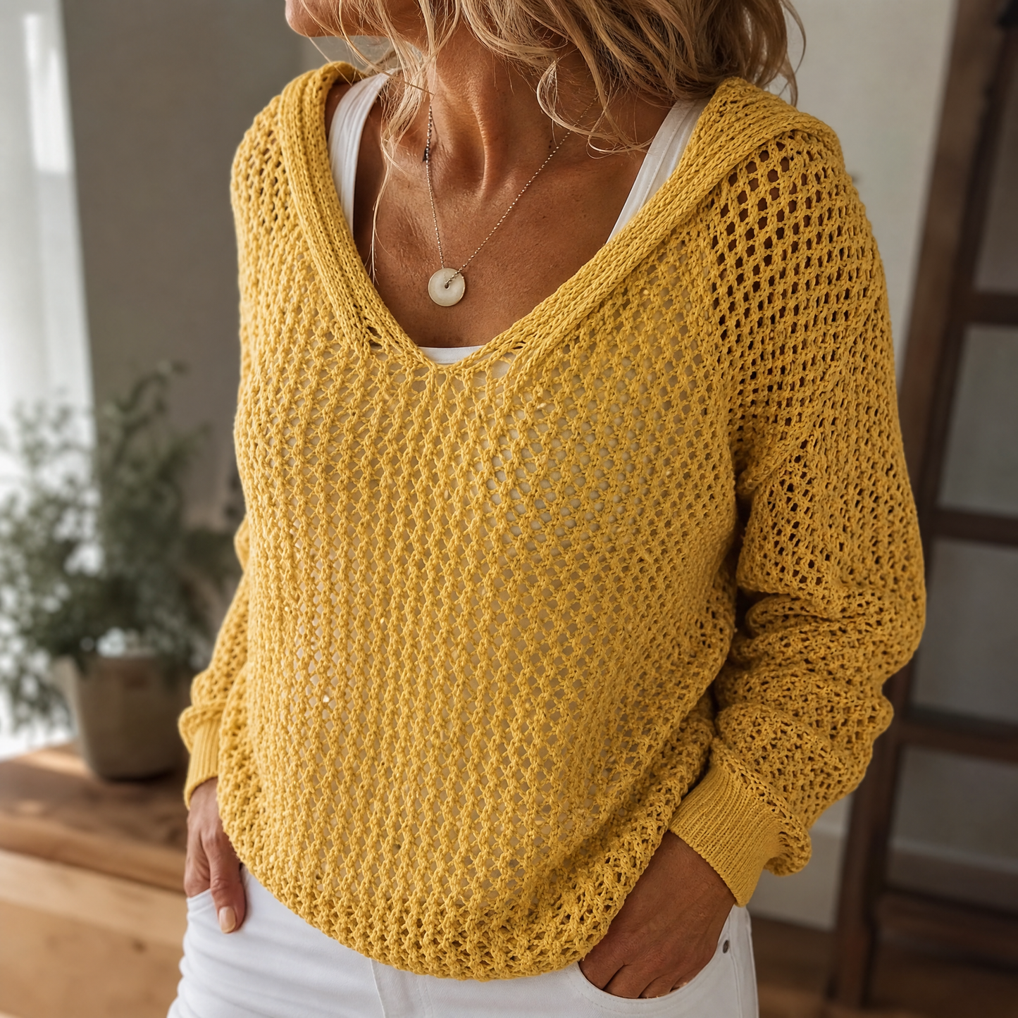 Open- Hooded Pullover