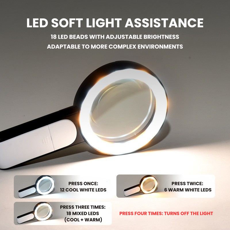 Optical Magnifier 20X Handheld for Seniors | Enhance Your Reading Comfort