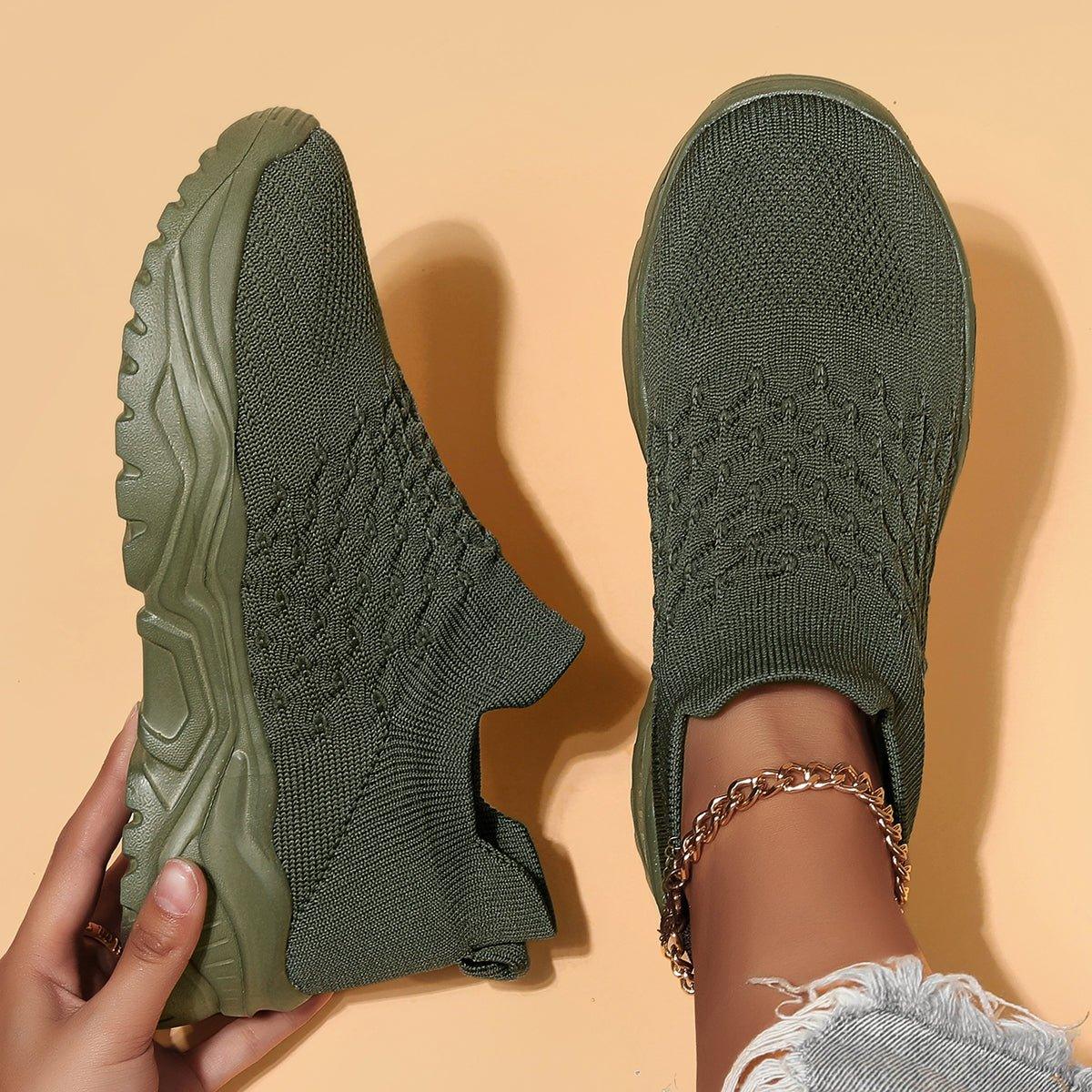 Ortho Cloud Slip-On Shoes - Ultimate Comfort in Olive Green