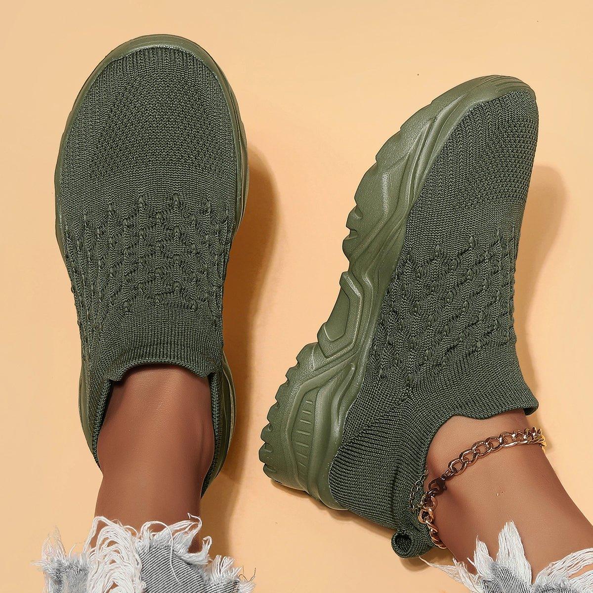 Ortho Cloud Slip-On Shoes - Ultimate Comfort in Olive Green