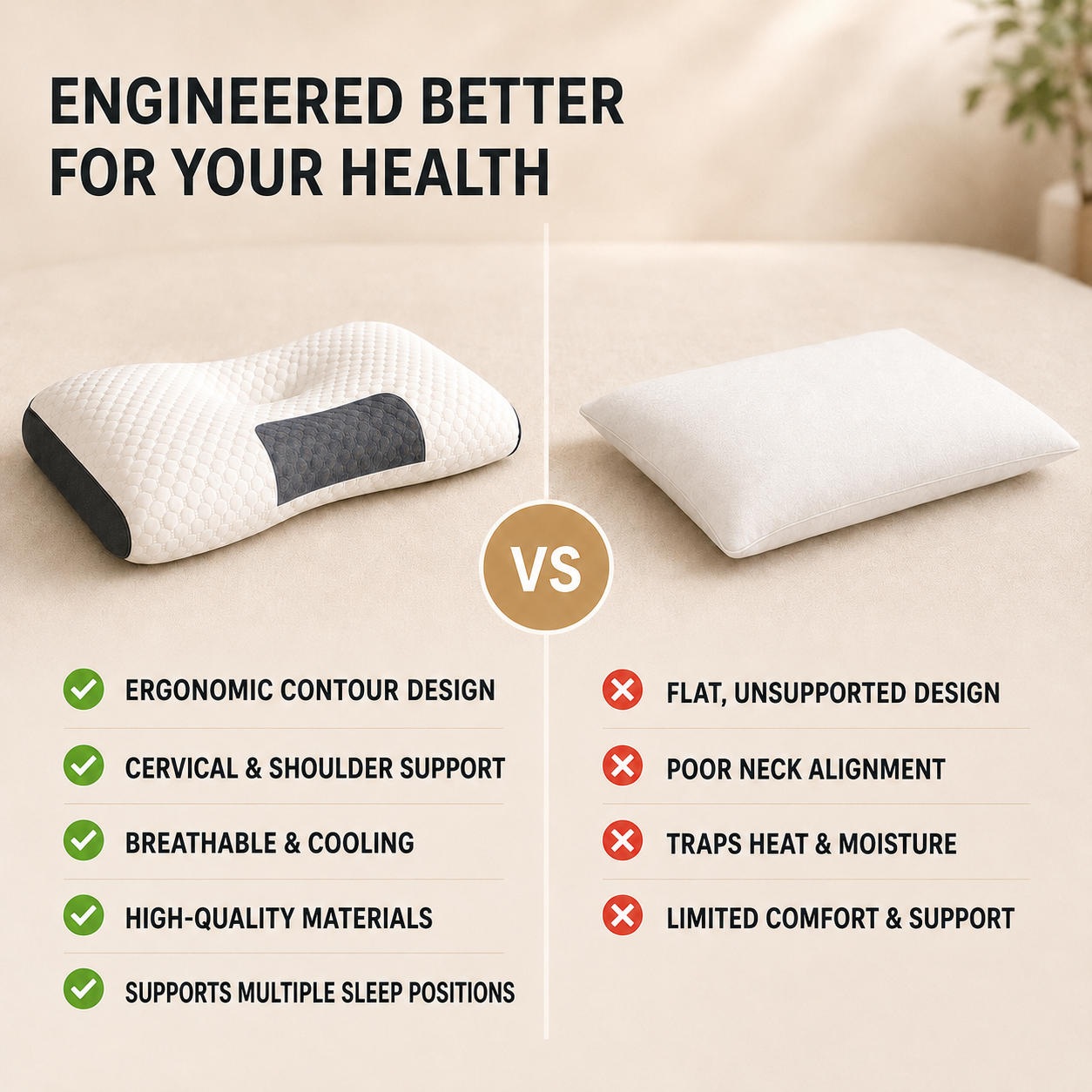 Orthopedic Contour Neck Pillow