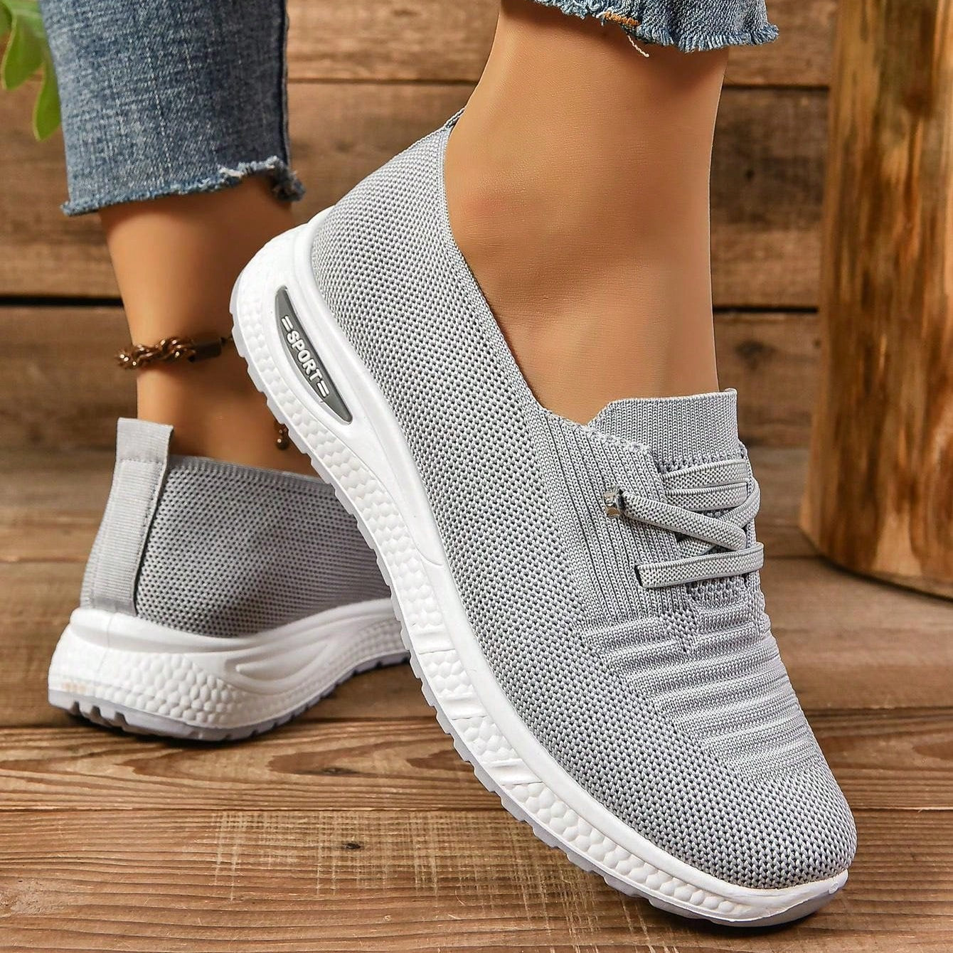 Orthopedic sports shoes with enhanced arch support and cushioning – breathable slip-on design