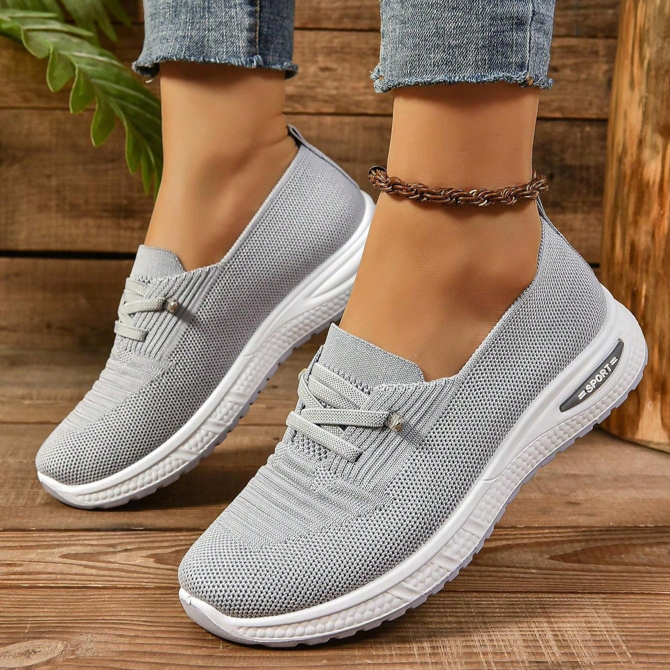 Orthopedic sports shoes with enhanced arch support and cushioning – breathable slip-on design