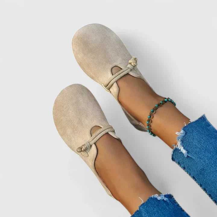 Orthopedic Women's Loafers with Rope Detail