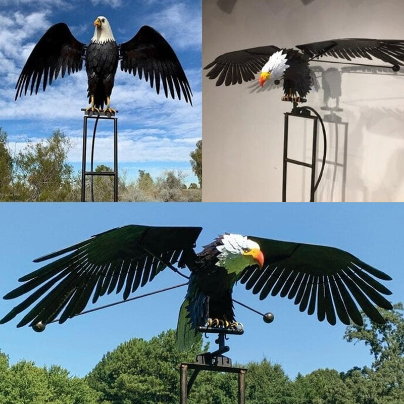 Outdoor Garden Decoration: Eagle and Owls in Metal
