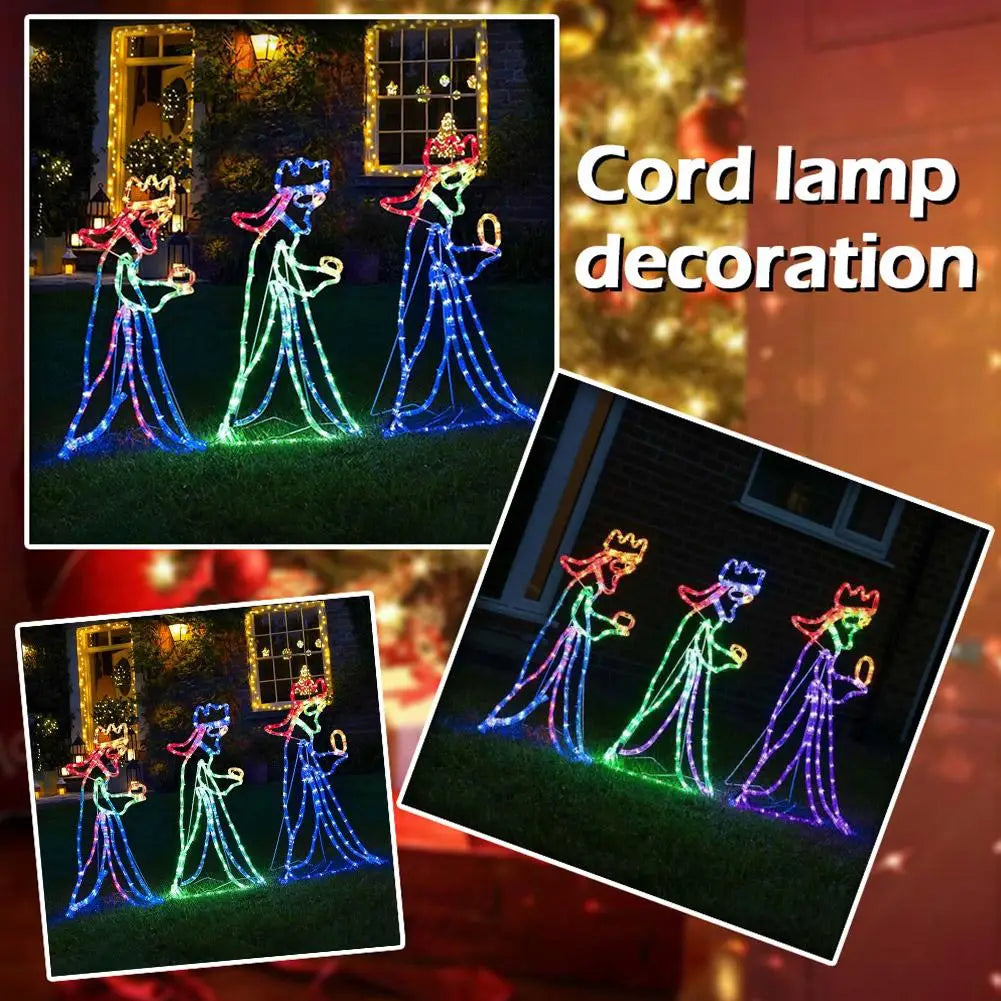 Outdoor Light-Up Three Wise Men Silhouette Motif