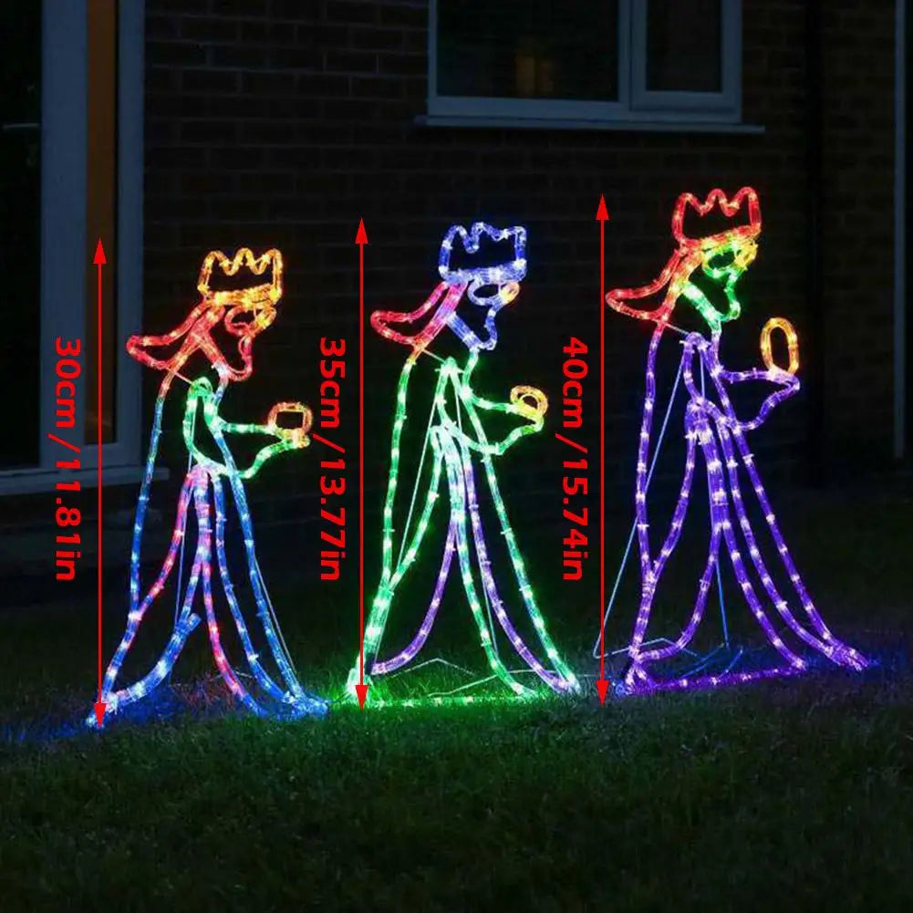 Outdoor Light-Up Three Wise Men Silhouette Motif