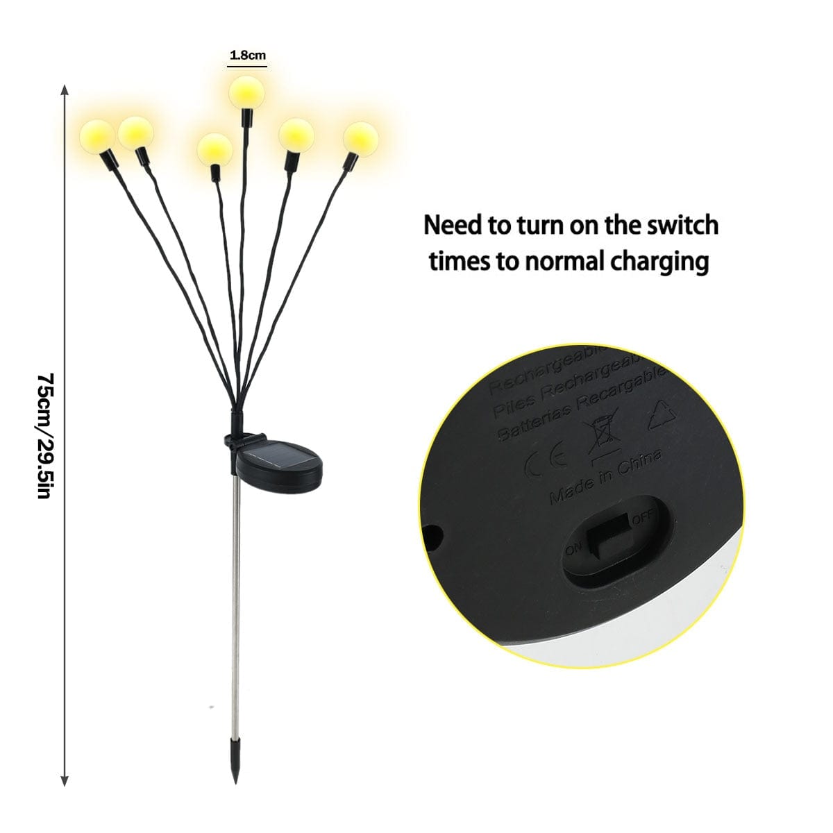 Outdoor Solar Firefly Garden Lights - IP65 Waterproof