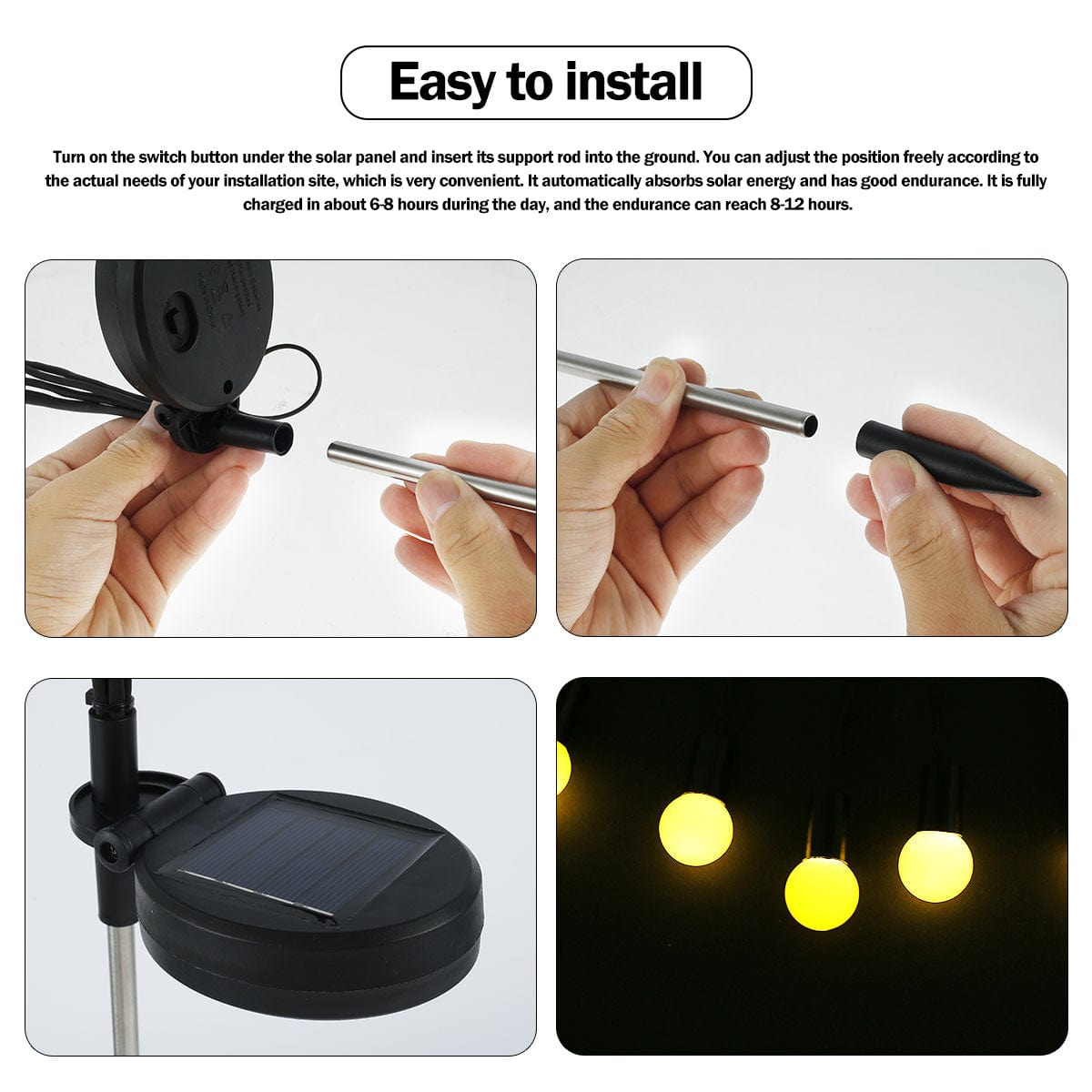 Outdoor Solar Firefly Garden Lights - IP65 Waterproof