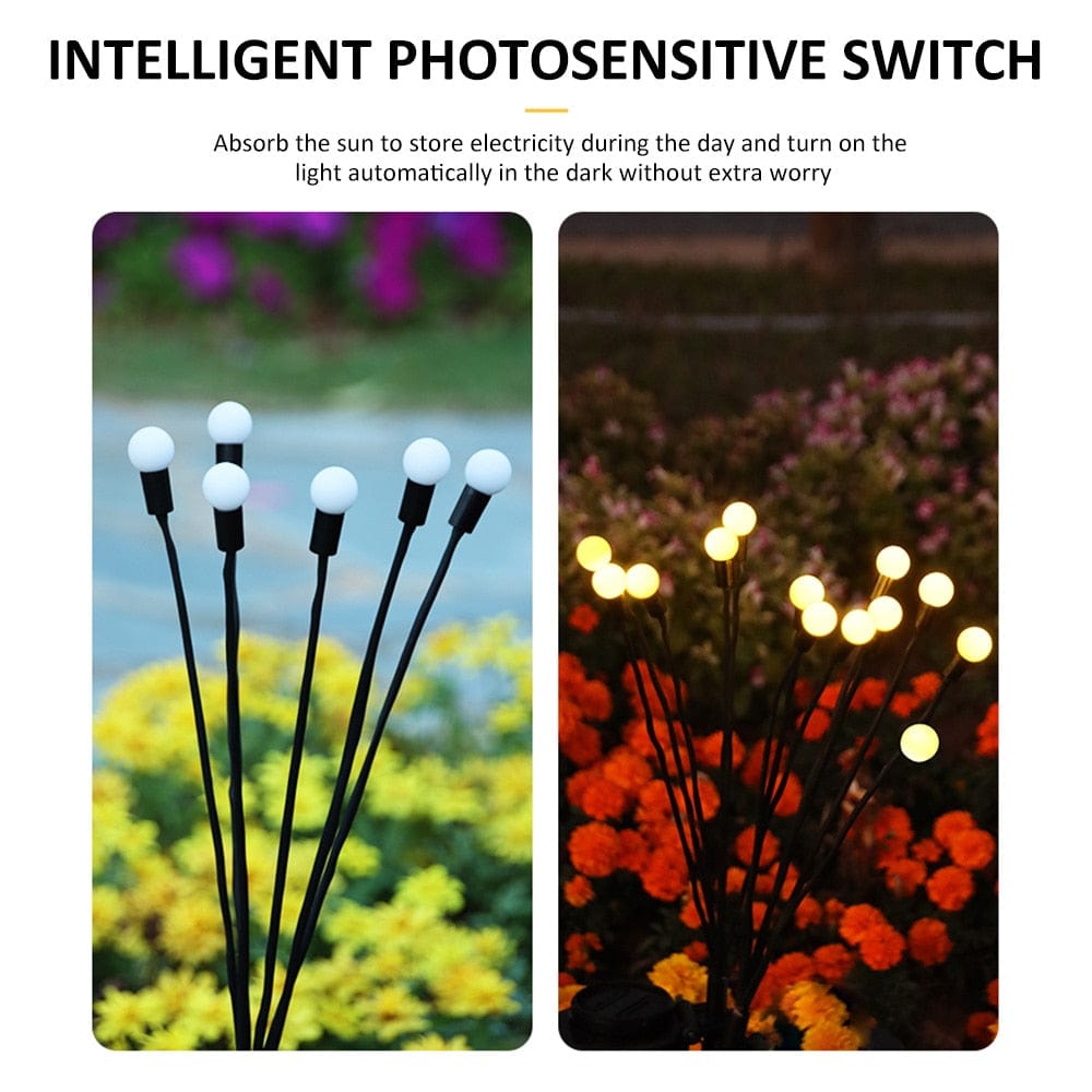Outdoor Solar Firefly Garden Lights - IP65 Waterproof