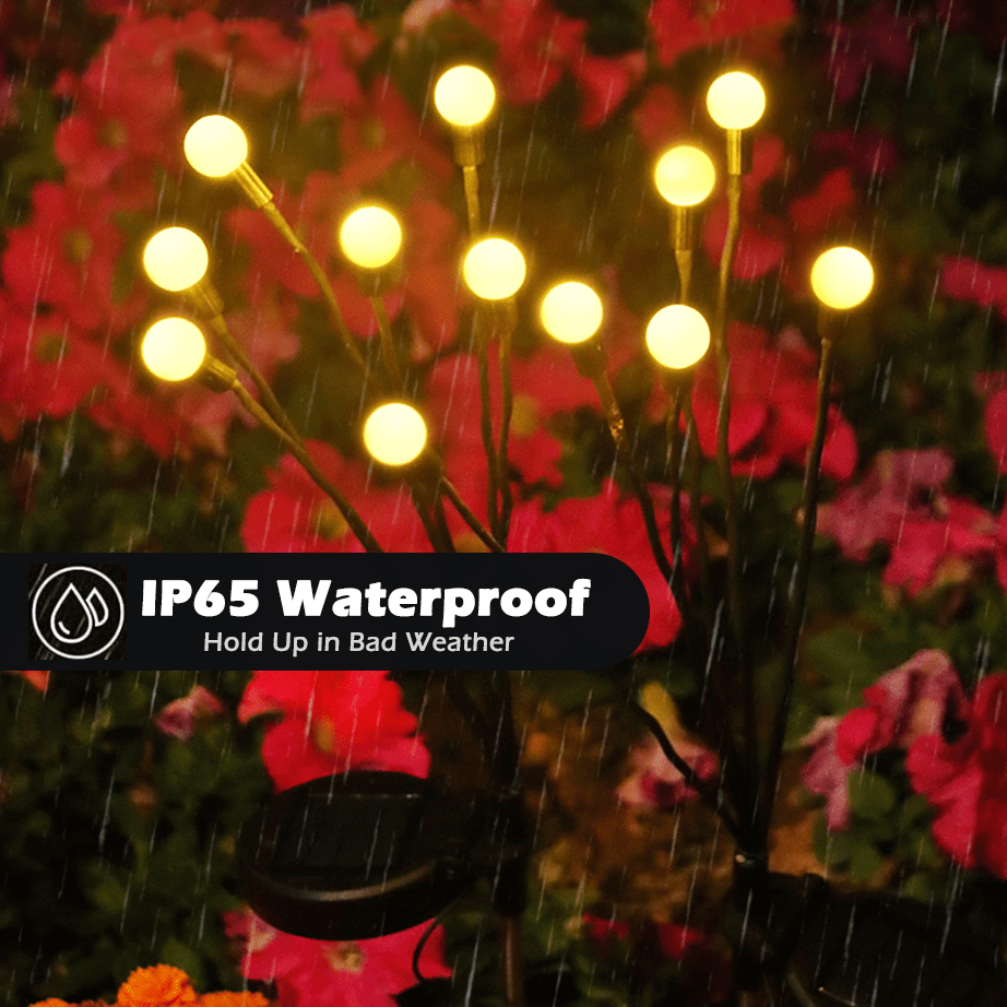 Outdoor Solar Firefly Garden Lights - IP65 Waterproof