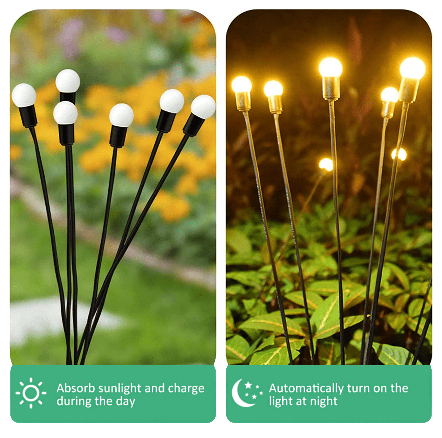 Outdoor Solar Firefly Garden Lights - IP65 Waterproof