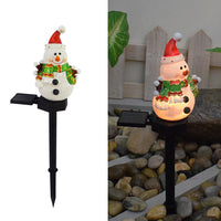 Outdoor Solar-Powered LED Snowman Garden Stake Light