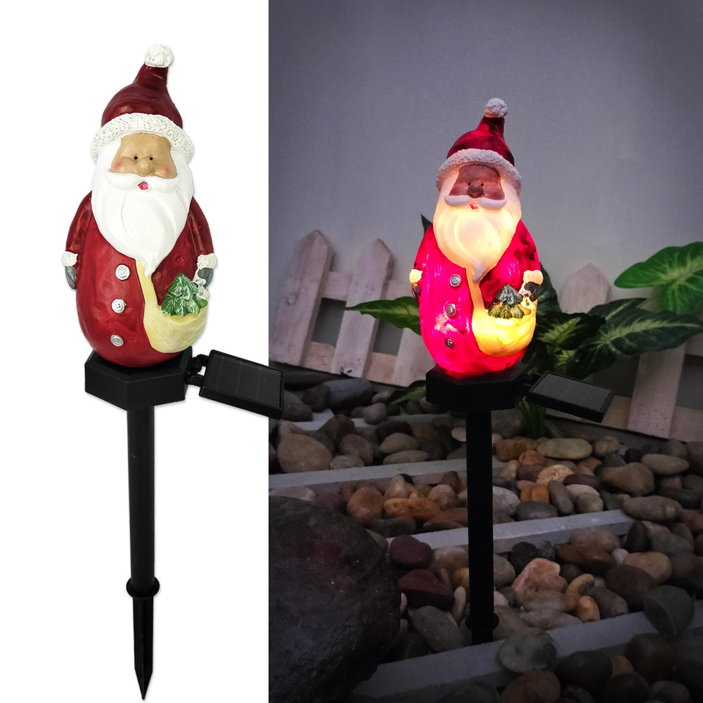 Outdoor Solar-Powered LED Snowman Garden Stake Light