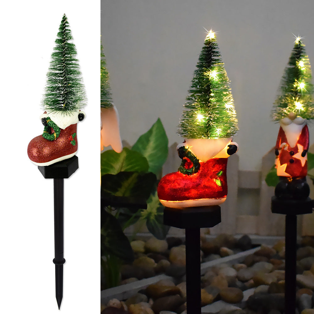 Outdoor Solar-Powered LED Snowman Garden Stake Light