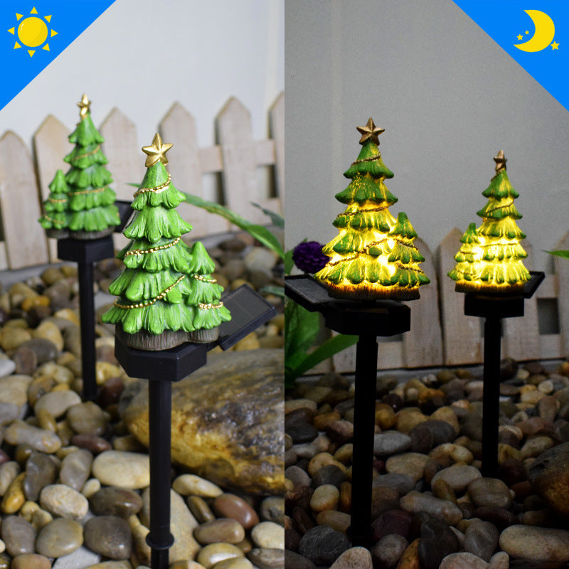 Outdoor Solar-Powered LED Snowman Garden Stake Light
