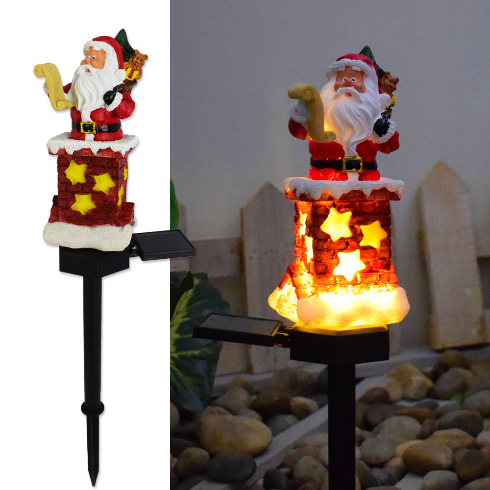 Outdoor Solar-Powered LED Snowman Garden Stake Light