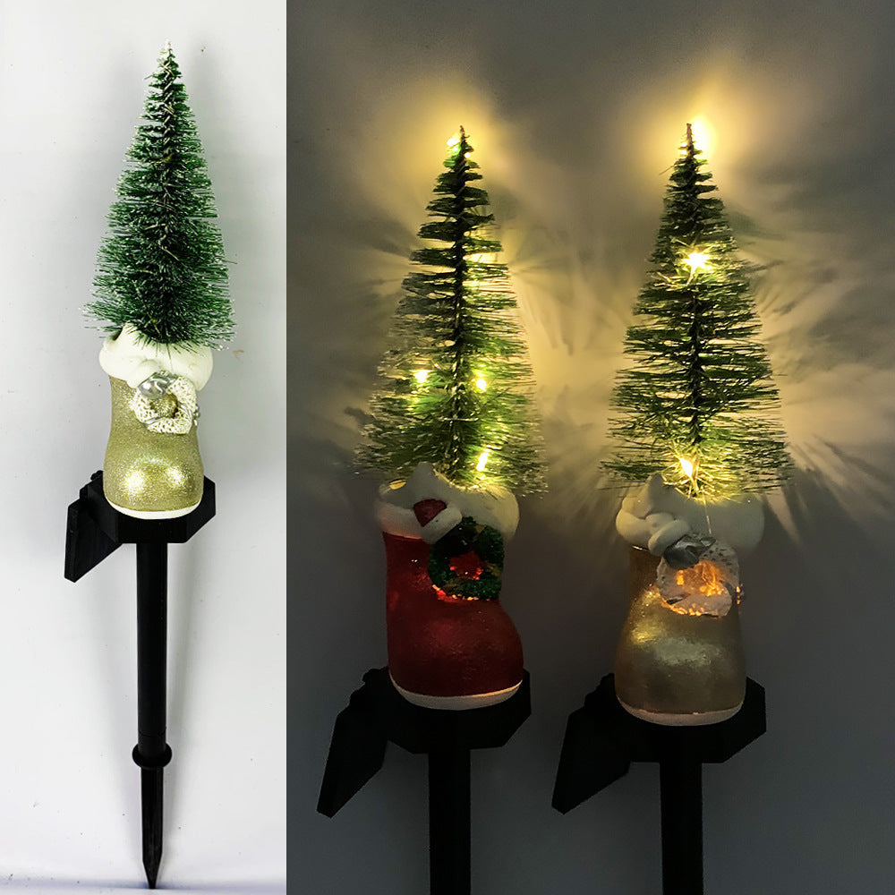Outdoor Solar-Powered LED Snowman Garden Stake Light