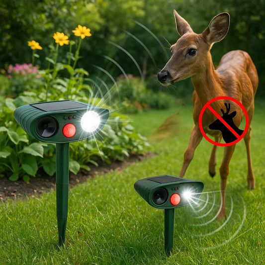 Outdoor Solar-Powered Ultrasonic Deer Repeller for Gardens