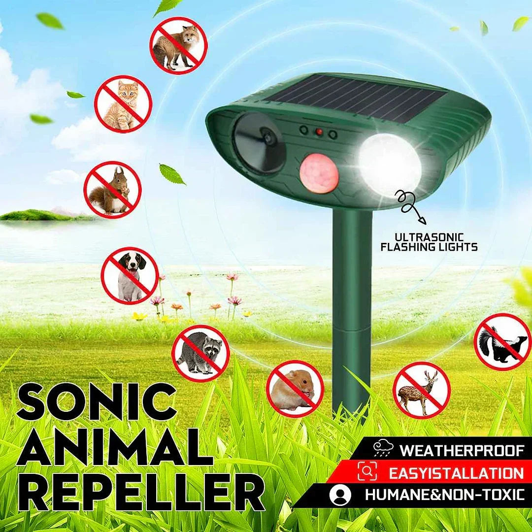 Outdoor Solar-Powered Ultrasonic Deer Repeller for Gardens