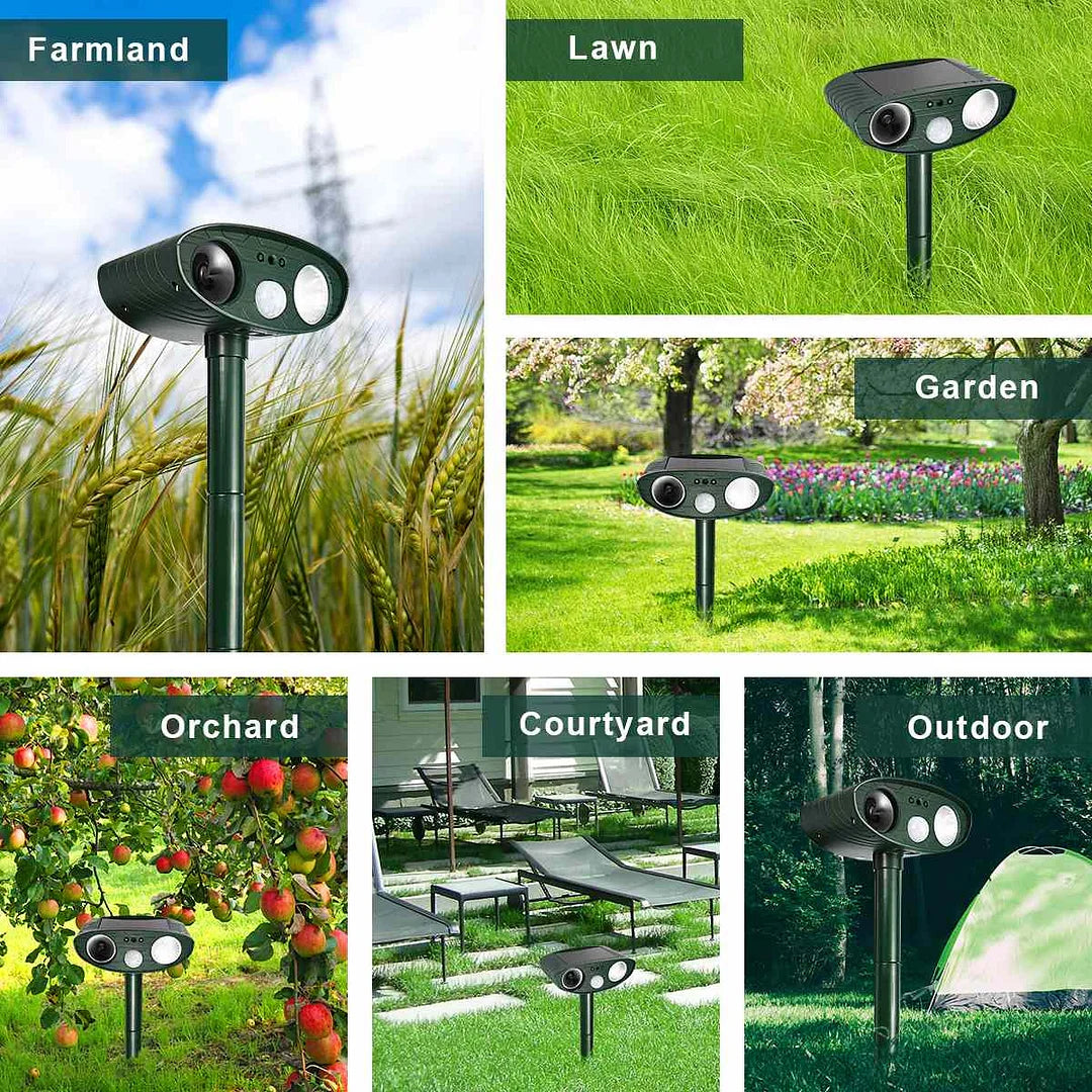 Outdoor Solar-Powered Ultrasonic Deer Repeller for Gardens
